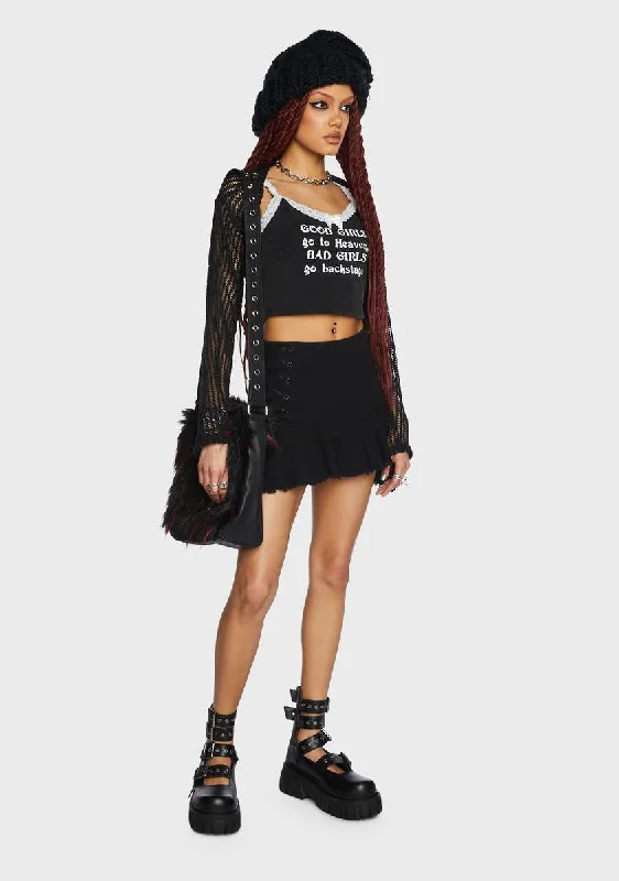 Can't Knock Me Down Lace-Up Skirt