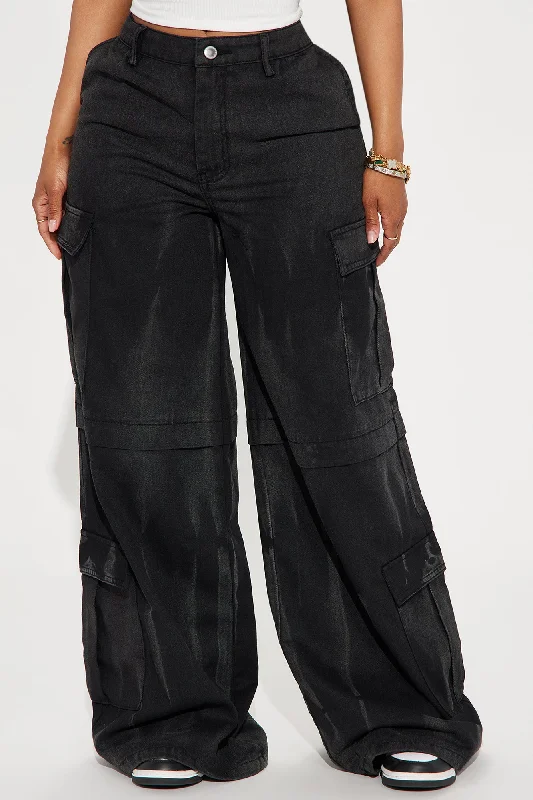 Carlyle Washed Cargo Pant - Black