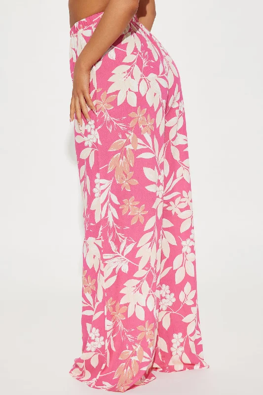 Casual Fling Floral Wide Leg Pant - Pink/combo