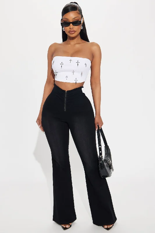 Chelsea V Waist Flare Pant - Black