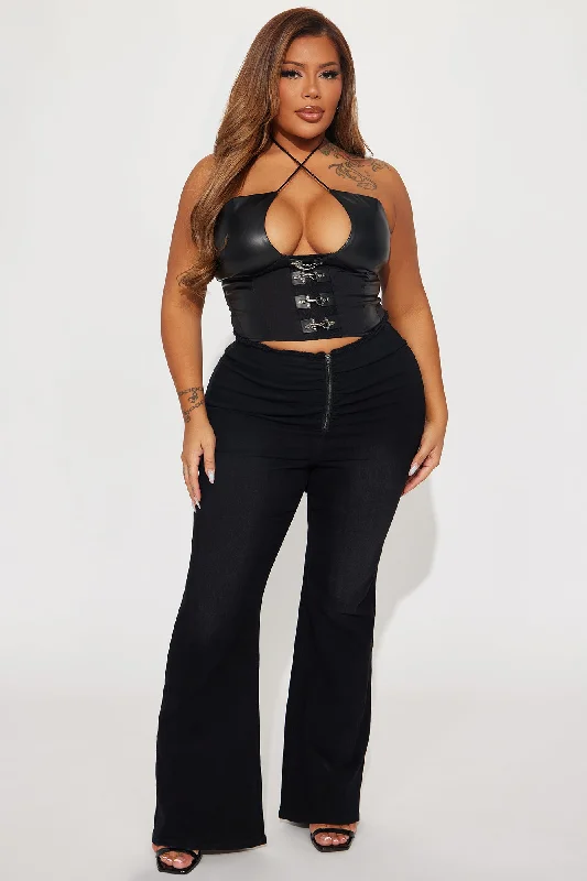 Chelsea V Waist Flare Pant - Black