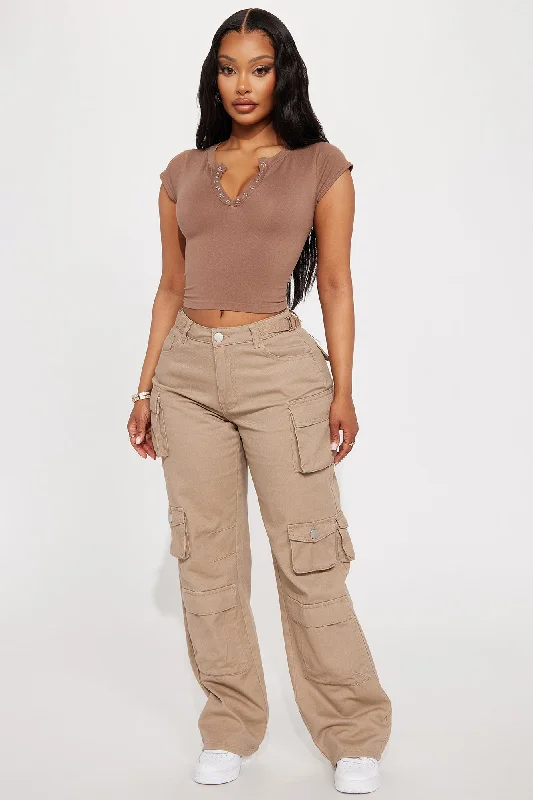 Count On It Straight Leg Cargo Pant - Khaki