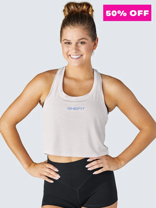 Crop Tank - White Lavender