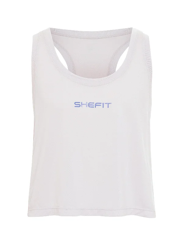 Crop Tank - White Lavender