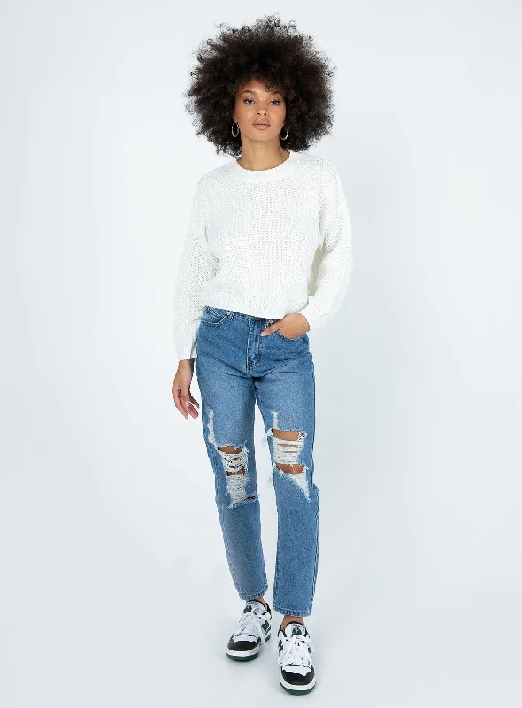 Damion Ripped Mom Denim Jeans