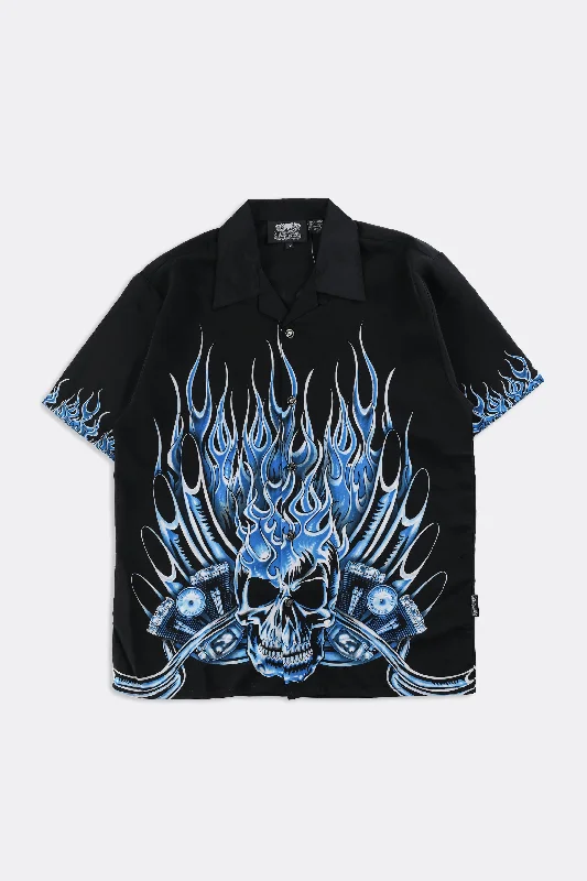 Deadstock Dragonfly Flames Camp Shirt - XXL