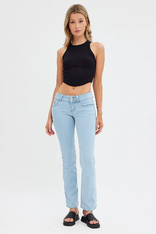 Denim Flare Jeans Low Waist