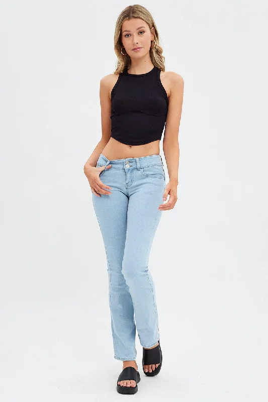 Denim Flare Jeans Low Waist