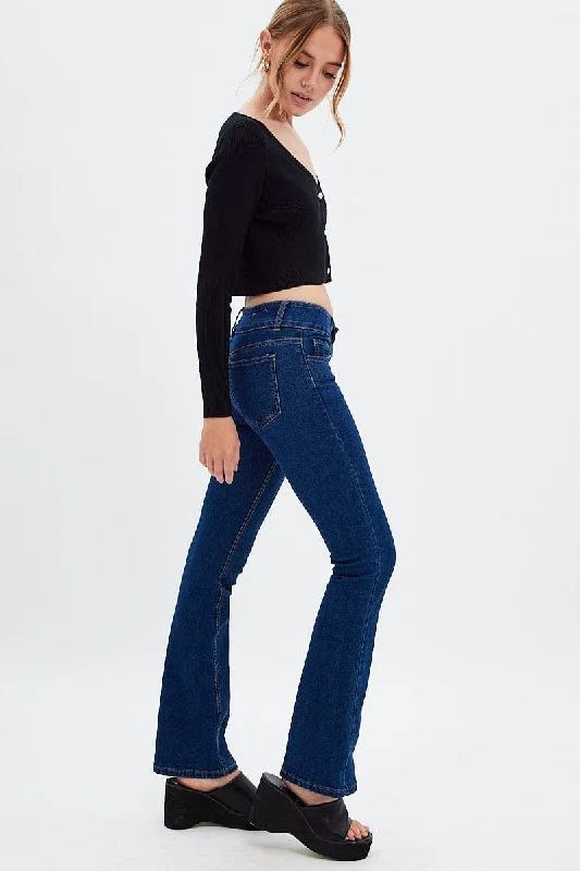 Denim Flare Jeans Low Waist