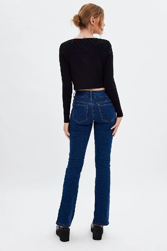 Denim Flare Jeans Low Waist