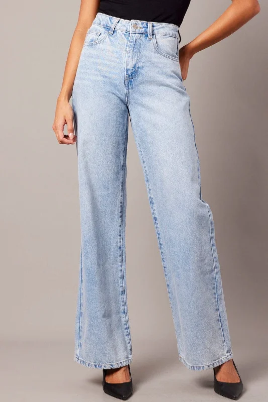 Denim Wide Leg Jean High Rise