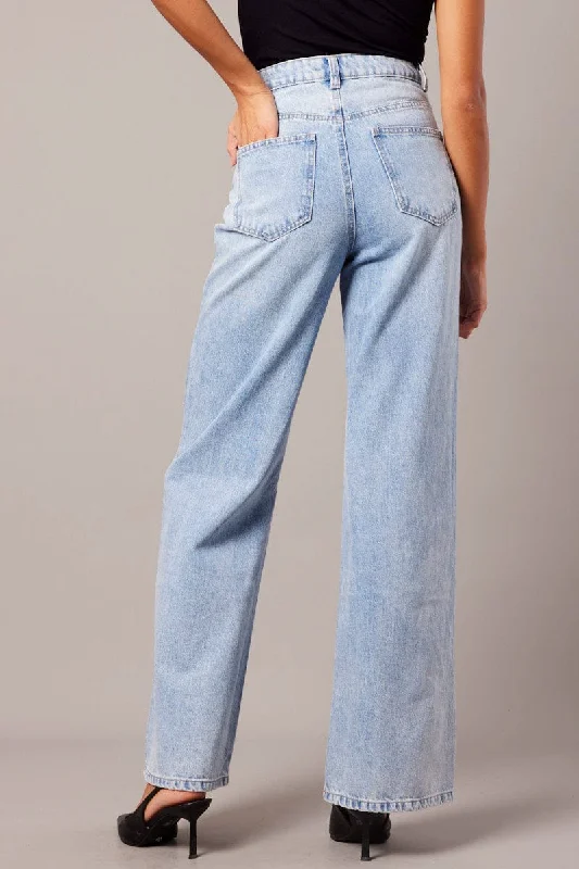 Denim Wide Leg Jean High Rise