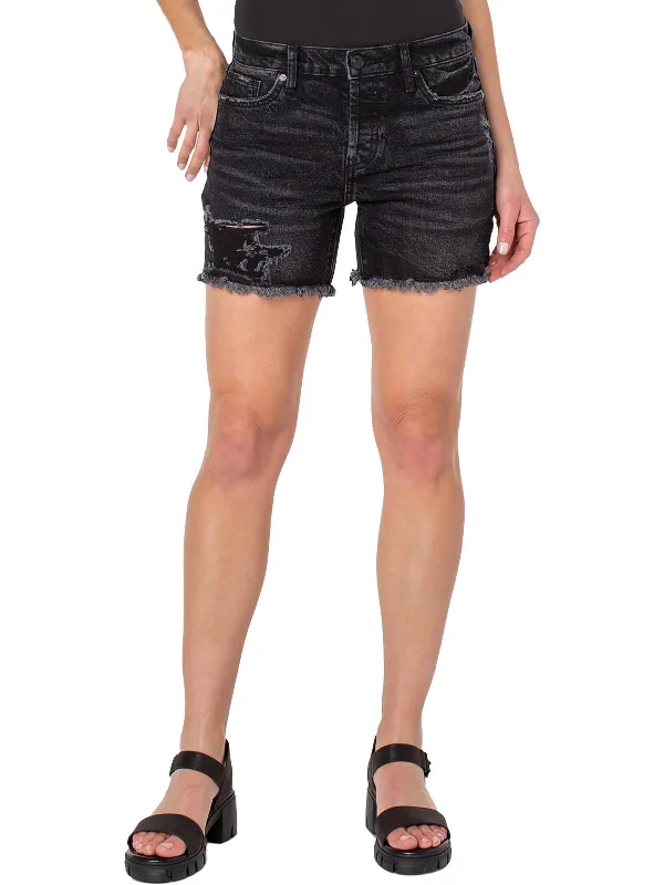 Dorothy Womens Distressed Raw Hem Denim Shorts