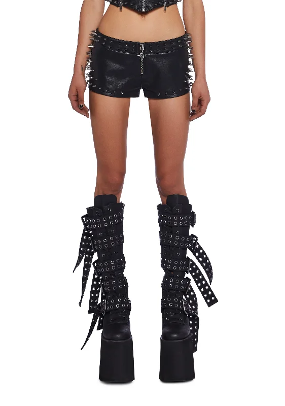 Downbeat Spiked Micro Shorts