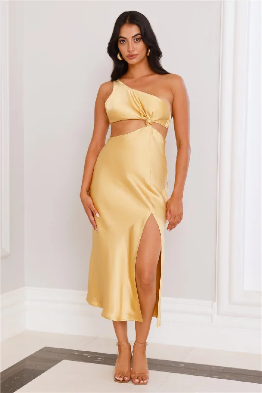 Dreamy Look Midi Dress Yellow