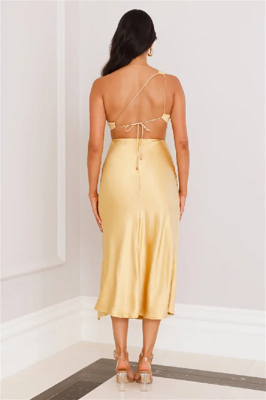 Dreamy Look Midi Dress Yellow