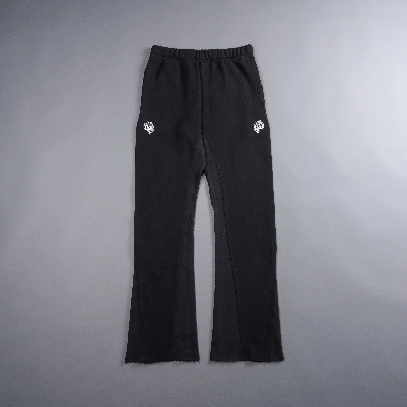 Dual She Flare Sweat Pants in Black