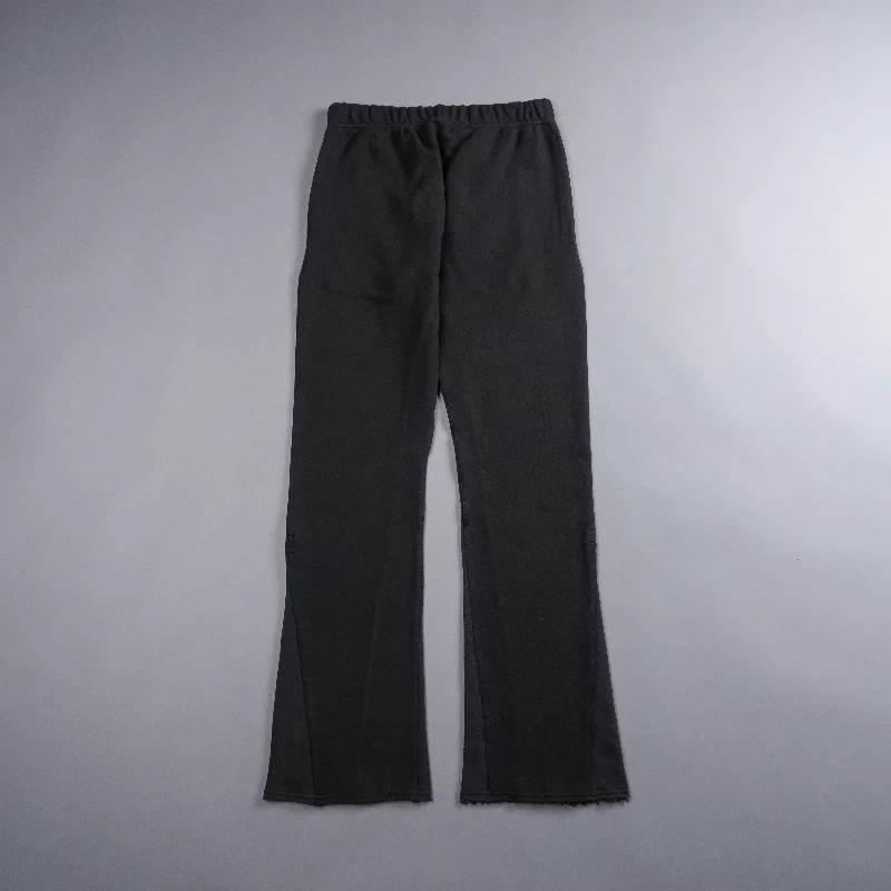 Dual She Flare Sweat Pants in Black