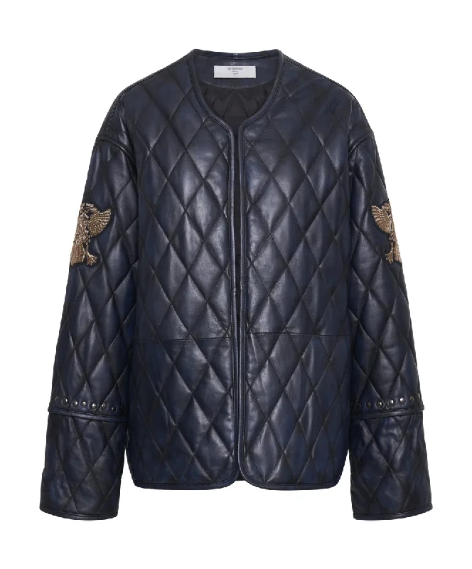 EAGLE EYE LEATHER QUILTED JACKET