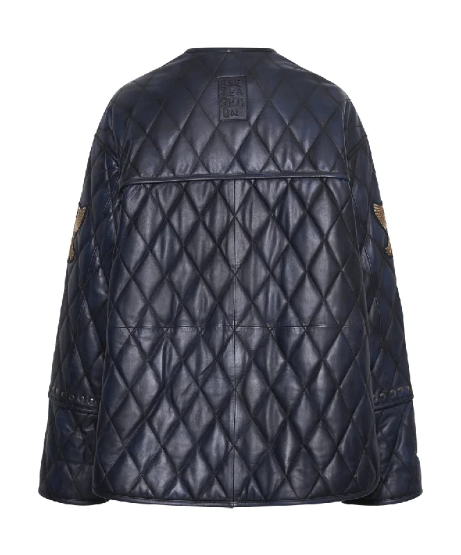 EAGLE EYE LEATHER QUILTED JACKET