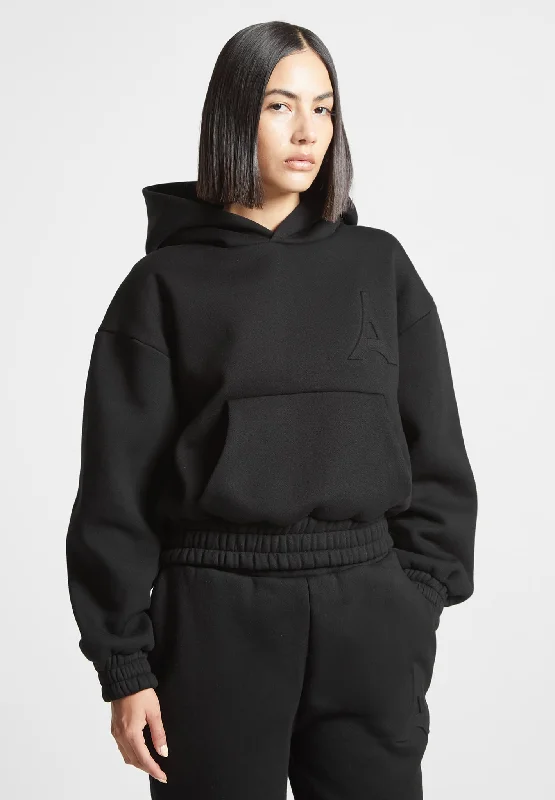 Éternelle 420GSM Eiffel Embossed Hoodie - Black