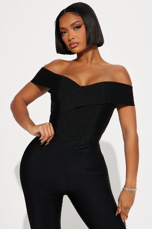 Face It Again Bandage Jumpsuit  - Black