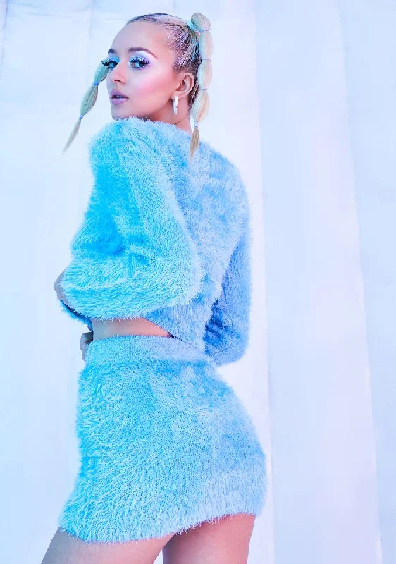 Freeze U Out Fuzzy Knit Mini Skirt