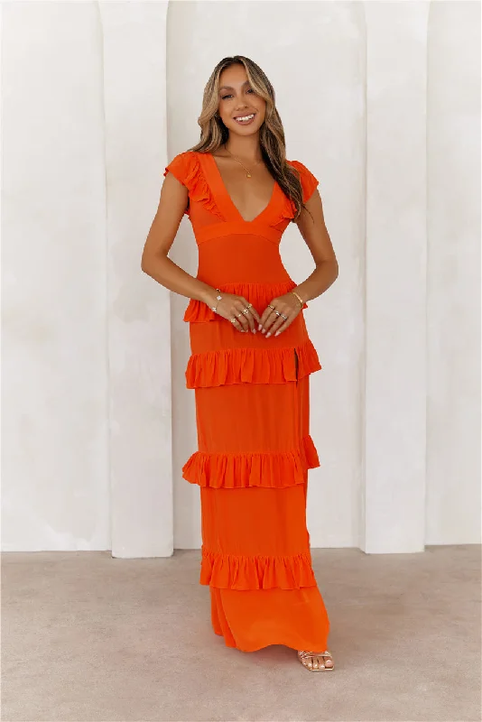 Friendship Gardens Maxi Dress Tangerine