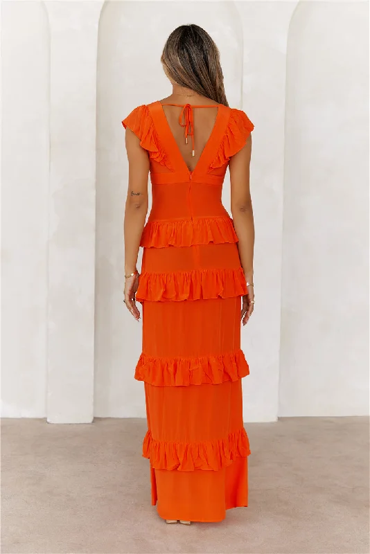 Friendship Gardens Maxi Dress Tangerine