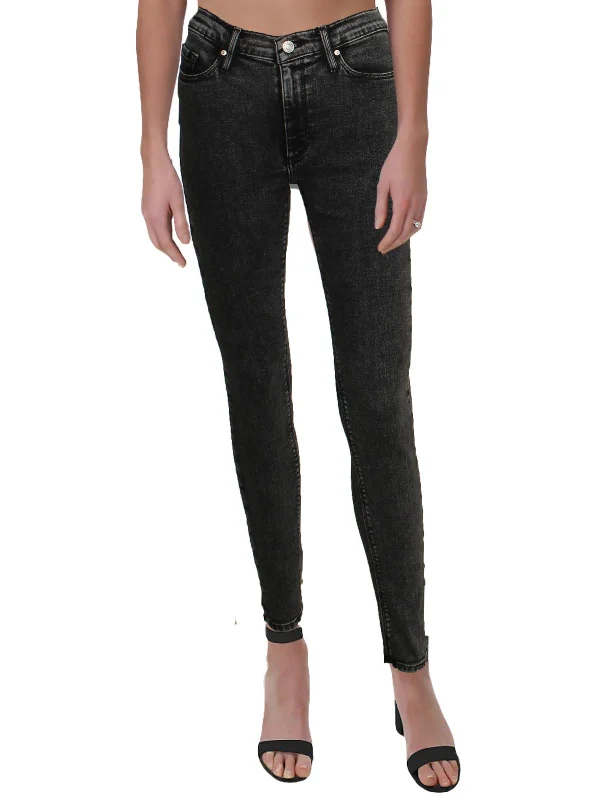 Gisele Womens High Rise Destressed Skinny Jeans