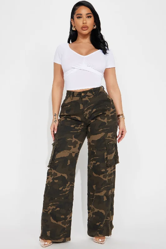 Give It Up Camo Cargo Pant - Olive/combo