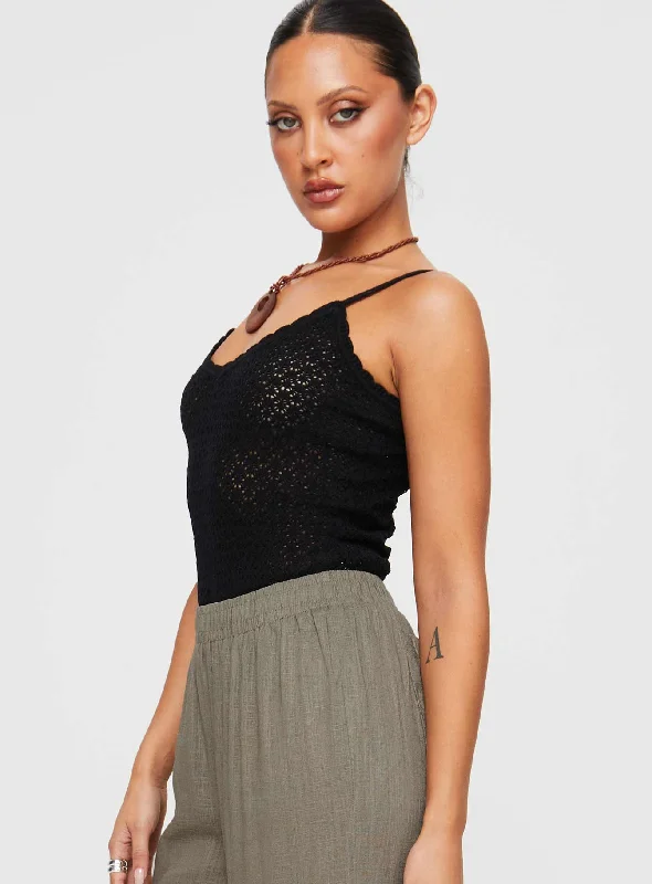 Going For It Knit Bodysuit Black