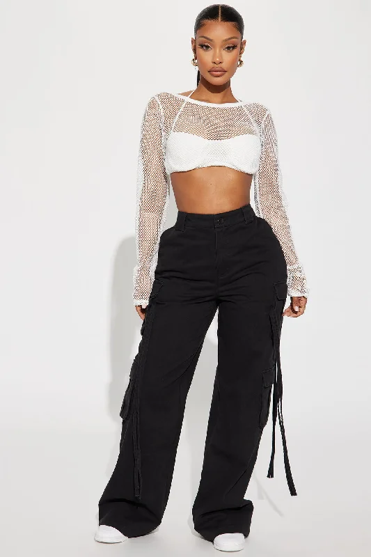 Golden Hour Wide Leg Cargo Pant - Black