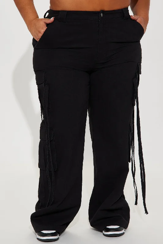 Golden Hour Wide Leg Cargo Pant - Black