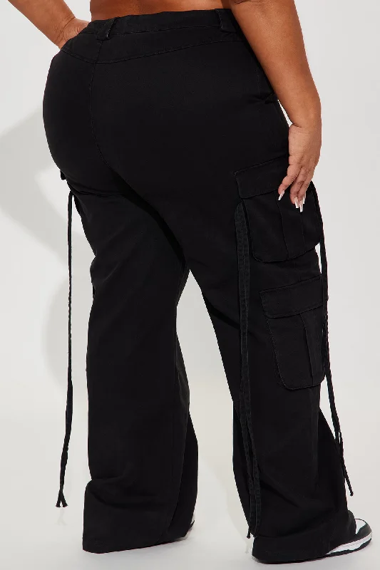 Golden Hour Wide Leg Cargo Pant - Black