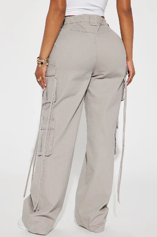 Golden Hour Wide Leg Cargo Pant - Grey