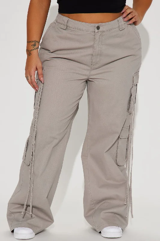 Golden Hour Wide Leg Cargo Pant - Grey