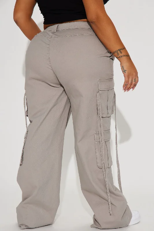 Golden Hour Wide Leg Cargo Pant - Grey