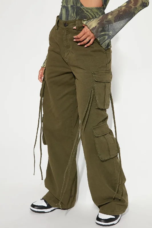 Golden Hour Wide Leg Cargo Pant - Olive