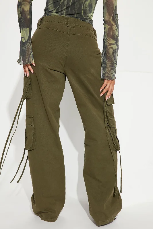 Golden Hour Wide Leg Cargo Pant - Olive