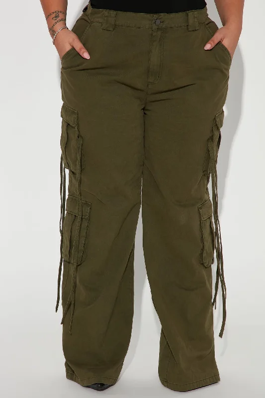 Golden Hour Wide Leg Cargo Pant - Olive