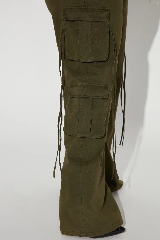 Golden Hour Wide Leg Cargo Pant - Olive