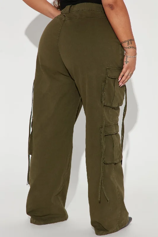 Golden Hour Wide Leg Cargo Pant - Olive