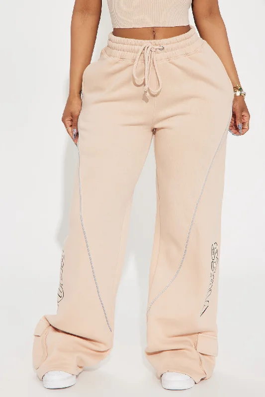 Good Vibes Washed Wide Leg Pant - Taupe/combo