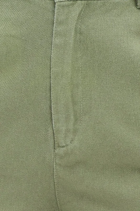 Green Wide Leg Pants Cargo Pockets