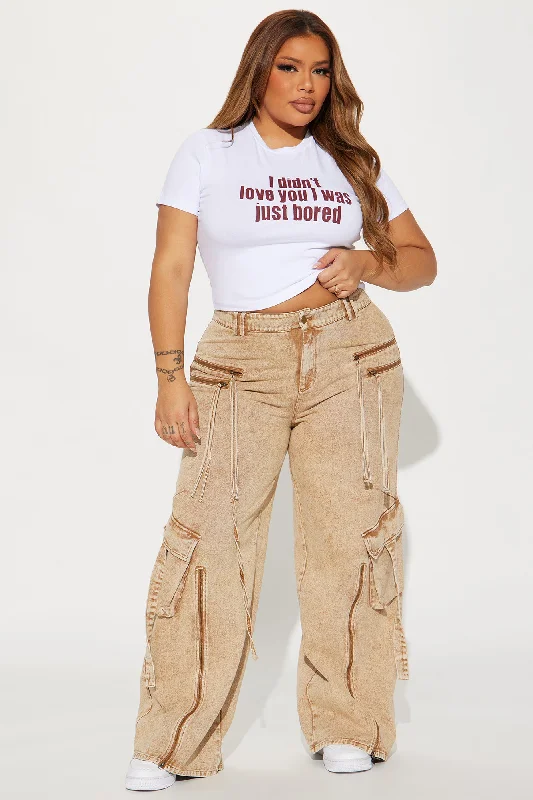 Hear Me Out Washed Cargo Pant - Tan