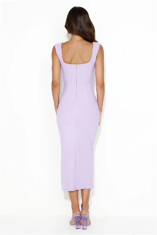 HELLO MOLLY Fashionable Chic Maxi Dress Lilac