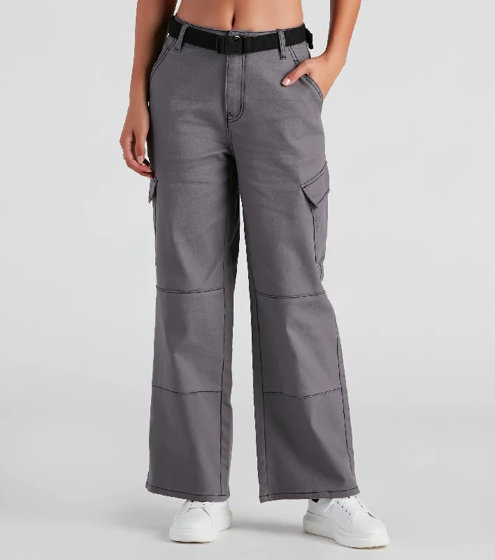 High Ranks Wide Leg Cargo Pants