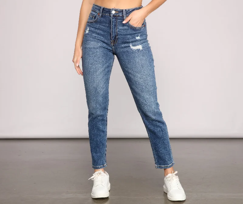 High Rise Basic Straight Leg Jeans