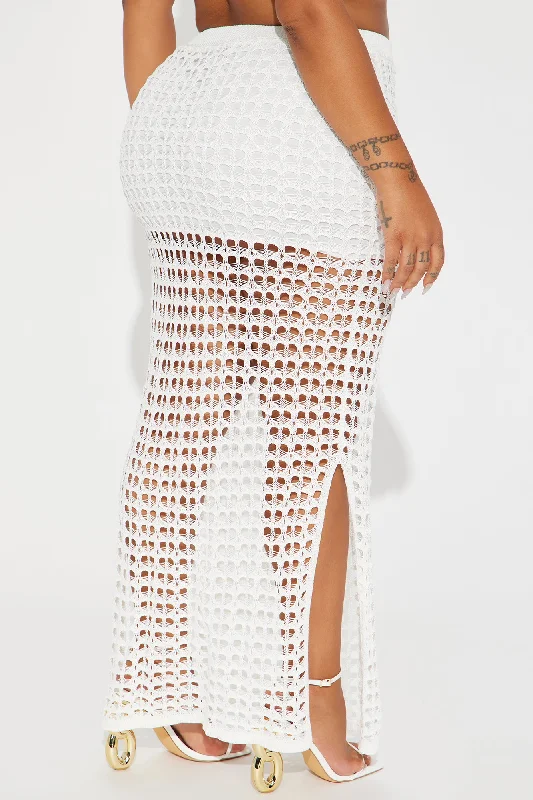 Hotter Days Crochet Maxi Skirt - White